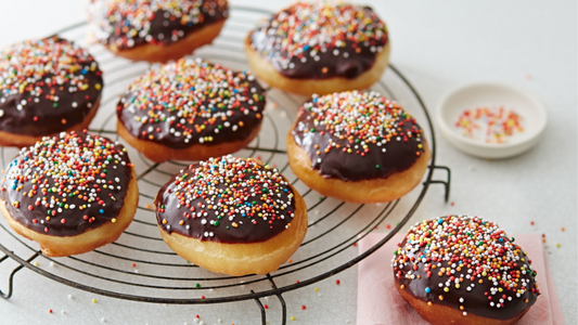 The Cheerful Boston Cream Funfetti Chocolate Donut